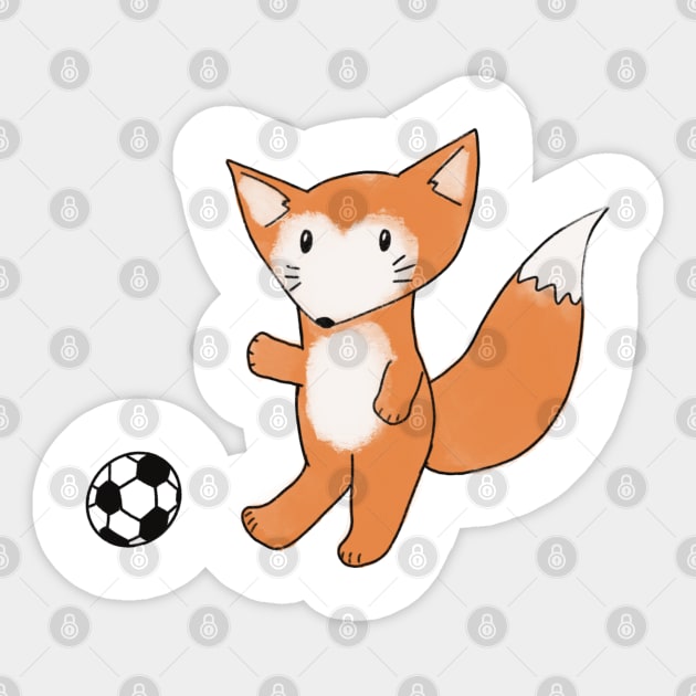 Fox Playing Soccer / Football Sticker by theidealteal